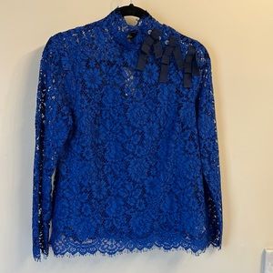 J Crew NWT blue lace top with cami.